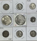 US 90% Silver Coin Lot $3.60 FV - Morgan Dollar, Seated Liberty Quarter, Barber