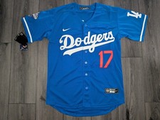 Shohei Ohtani 2025 World Series Dodgers Jersey Stitched BLUE Men's Size Small