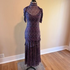 Free People Women's Purple Sentimental Mood Maxi Dress Size S