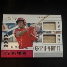 2020 Panini Absolute - Grip It-N-Rip It Aristides Aquino #GNR-AA /199 (MEM, RC)