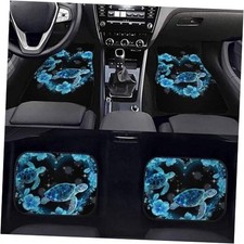 Car Mats with Universal Fit Full Set Heavy-Duty Car Floor Mats Blue Sea Turtle