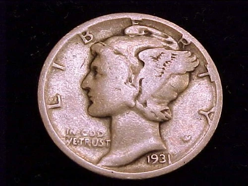 1931-D  Mercury Dime, Good to Very Good  Grade