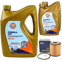 MotoröL Set Gulf Formula GVX 5W-30 7 Liter + ÖLfilter FüR BMW X5 5Er Touring