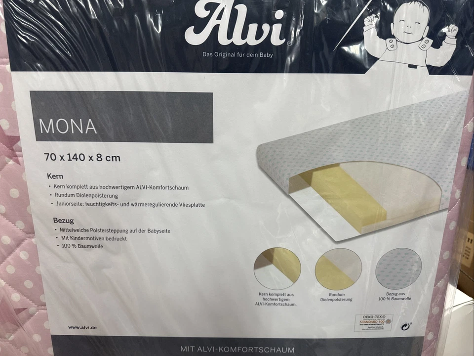 Kinderbett Matratze Mona 70x140 cm Kindermatratze Rosa Alvi - Bild 3 von 4
