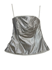 White House Black Market Blouse Top Womens 6 Tan Metallic Strapless NWT Corset