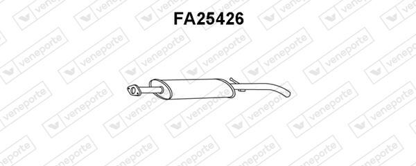 Silencieux intermédiaire Fiat Punto 1.8 130 HGT en acier aluminisé pour châssis 3 portes