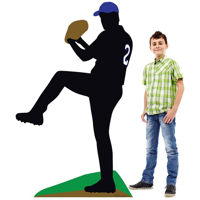 BASEBALL PLAYER SILHOUETTE Lifesize CARDBOARD CUTOUT Standee Standup Prop eBay