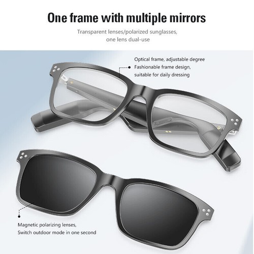 Hot Smart Bluetooth Glasses Magnetic mirror frame translation、Double frames