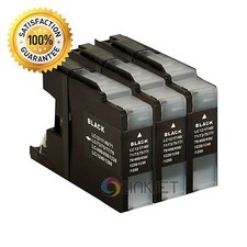3pk Black Ink Cartridges for LC75 LC-75 MFC-J280W MFC-J425W MFC-J430W MFC-J435W