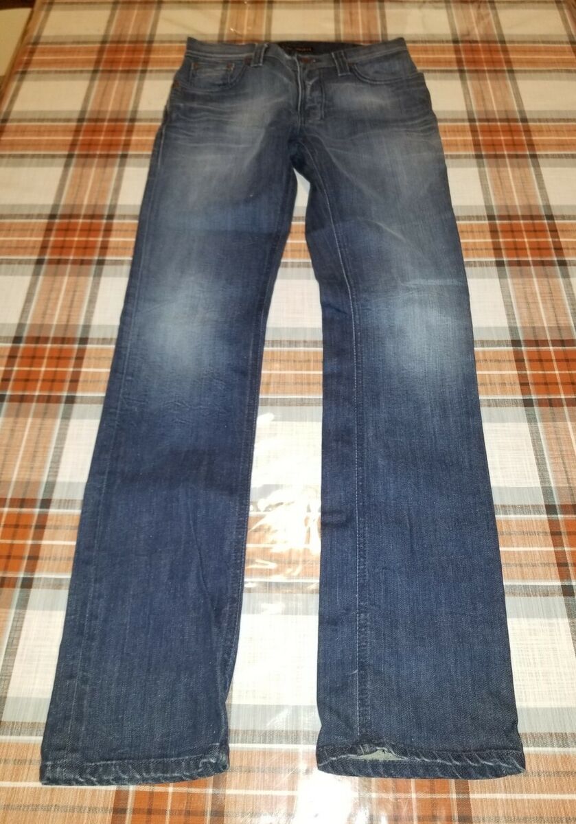 Nudie Jeans Thin Finn Org. Strikey Used Jeans Mens Size Nudie Jeans Thin Finn Org. Strikey Used Jeans Mens Size