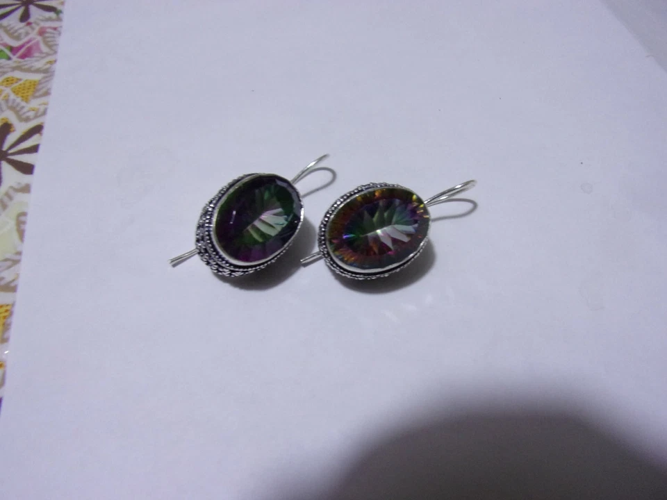 ORECCHINI IN ARGENTO CON TOPAZIO MISTICO - Immagine 4 di 4