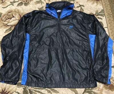 black and blue nike windbreaker