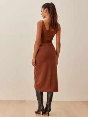 Red Linen Dress Reformation Sally Wrap Dress Reformation Kaila