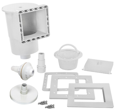COMPLETE DELUXE Thru-Wall Above Ground Swimming Pool Skimmer & SCREW COVER PLATE
