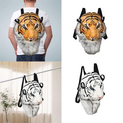 Stofftier Tigerkopf Schultertasche Plüsch Bengalen Tasche 3D Kreativ Realistisch Tiger