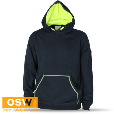 PREMIUM NAVY/YELLOW OR BLACK/ORANGE WINTER PULL OVER WORK TRADIE