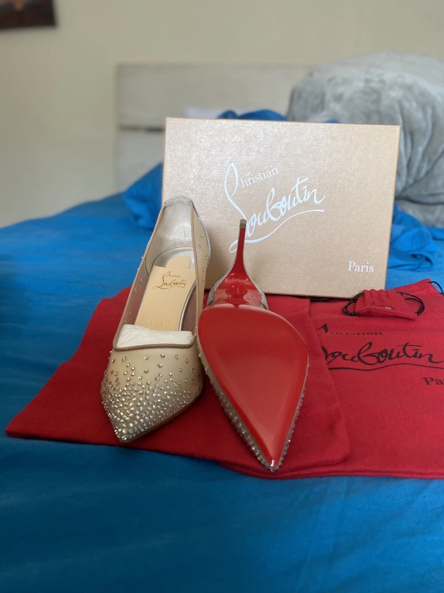 Christian Louboutin FOLLIES STRASS 85 Rete/Glitter Size 40