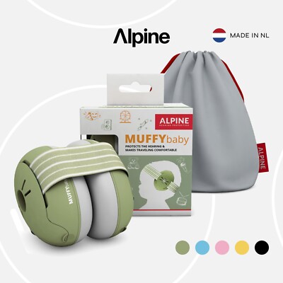 Alpine Muffy Baby Classic Earmuffs, Green Sound Proof Protection For  Airplane