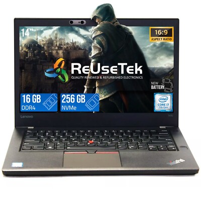 Lenovo ThinkPad T470 14.0'' Intel i7-7600U 16GB RAM 256GB NVMe SSD WiFi+BT Win 10