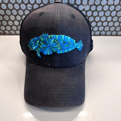 Toadfish Hat Cap Trucker Mesh Back Black Mesh Logo Aquatic Ocean Graphic