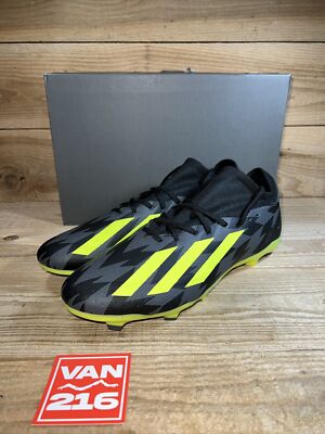 ADIDAS X CRAZYFAST INJ .3‎ FG SOCCER CLEATS Men\'s Size 10  BLACK / YELLOW Adidas X Crazyfast Injection.3 Turf Shoes Soccer IG0767 Black main image 3