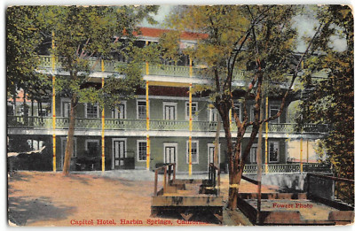 Harbin Springs, CA CAPITOL HOTEL Lake County Fowzer Photo 1912 Vintage Postcard