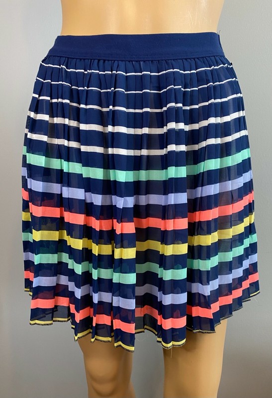 NWT $39.50 Tommy Hilfiger Girls' Striped Pleated Chiffon Skirt SZ XL (16)