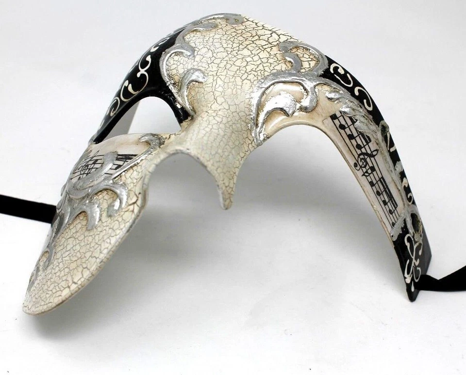 Phantom Der Oper Maskenball Maske Schwarz & Silber Musikalische Noten Halloween - Bild 4 von 4