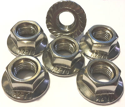 M12 x 1,25 A2 Edelstahl Flansch Kettenradmutter Packungen (x6 Muttern) - Multi-Angebot