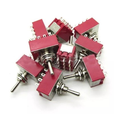 50pcs Mini Toggle Switch 4PDT 2 Position ON-ON 12-PIN 250V 2A 120V 5A Wholesale