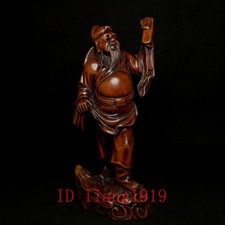 6.3 Inch Old Chinese Boxwood Carved One of the Eight Immortals Cao Guojiu Statue