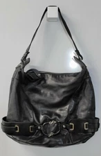 Black Leather Purse Handbag Satchel Francesco Biasia
