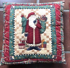 Weihnachten 4 Kissenh&uuml;llen Debbie Mumm Panel Alpenlook B&auml;ren handgequiltet&nbsp;