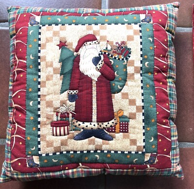 Weihnachten 4 Kissenhüllen Debbie Mumm Panel Alpenlook Bären handgequiltet 
