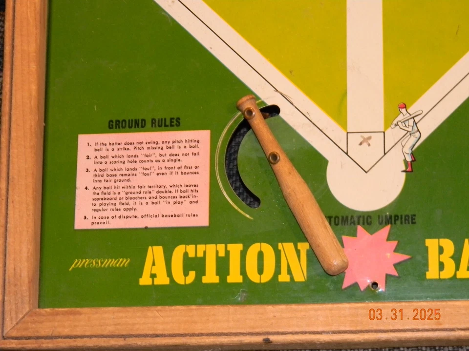 Cofre magnético vintage de beisebol placa de dardo traseiro em T - Imagem 3 de 4