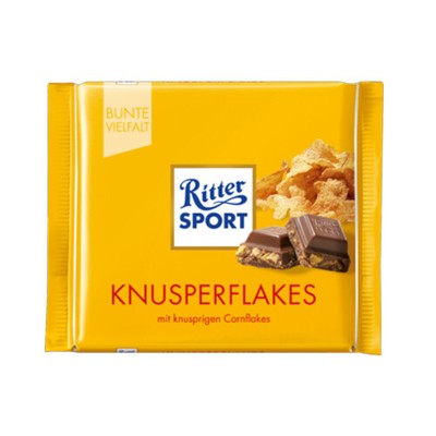 Шоколад ritter Sport молочный с кукурузными хлопьями n116 100г /10 (4000417011008)