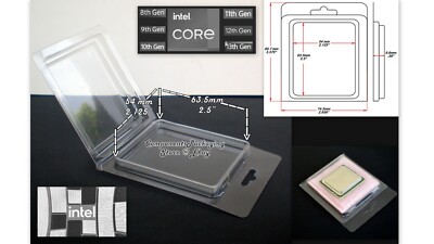 Core i9 i7 10th Gen Clam Shell Case for LGA1200 CPU's - Lot of 10 25 40 80 250