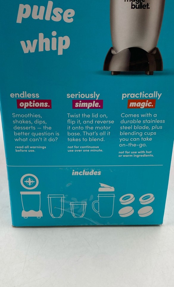 Magic Bullet Silver Black Mix Chop Corded Electric Countertop Blender