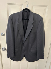 Burberry  s Pure Wool Gray Pinstripe Two-Button Blazer Sz 44R 