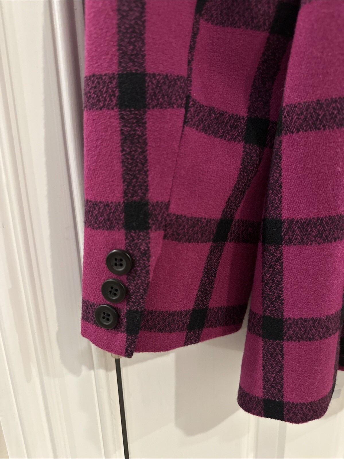 Pendleton Pink Black Windowpane Jacket Womens 100… - image 6