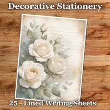 25 Sheets Letter Writing Paper  Antique Florals Stationery - 040