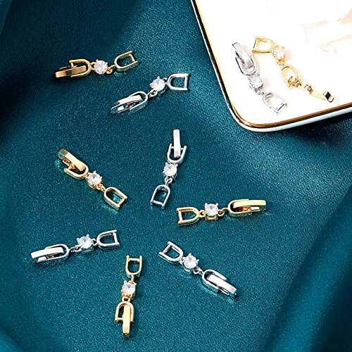 12 Pcs Bracelet Extender Clasp Fold over Necklace Extenders Bracelet