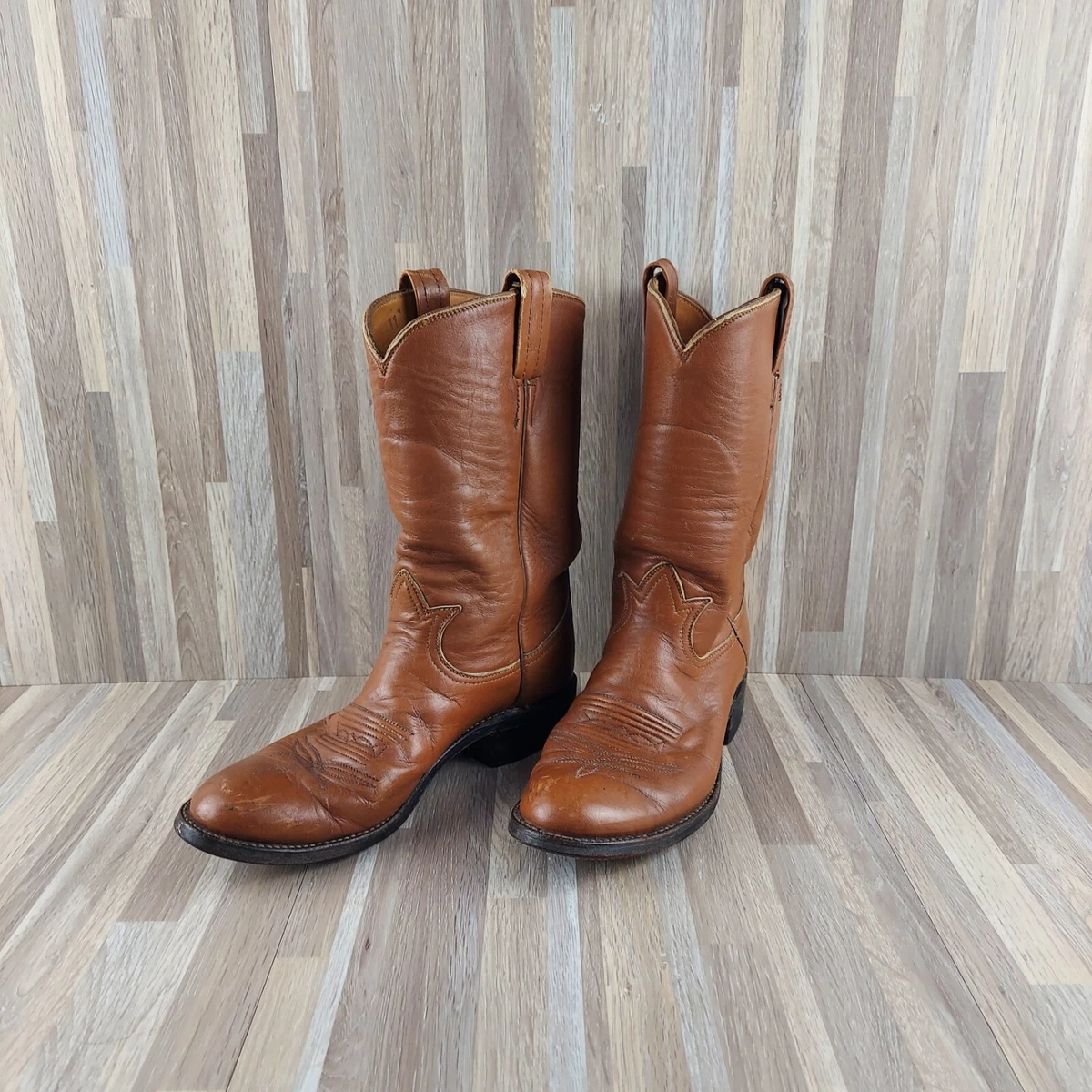 Vintage Tony Lama Brown Cowboy Boots Men size 6, Women's size 7½