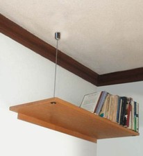 Wooden shelf reinforce kit steel wire rope cable wall ceiling hanging shelves