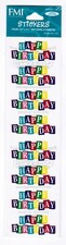 New pack FRANCES MEYER Scrapbook Stickers 2 Sheets Happy Birthday Blocks