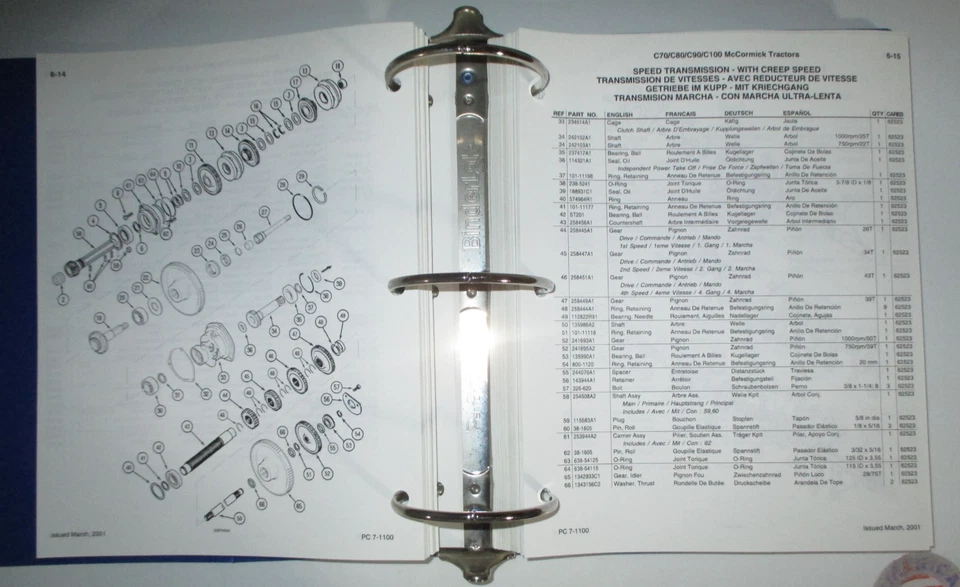 Libro manual de catálogo de piezas de tractor McCormick C70 C80 C90 C100 PC-7-1100 3/01 ¡OEM! Foto 3 de 4