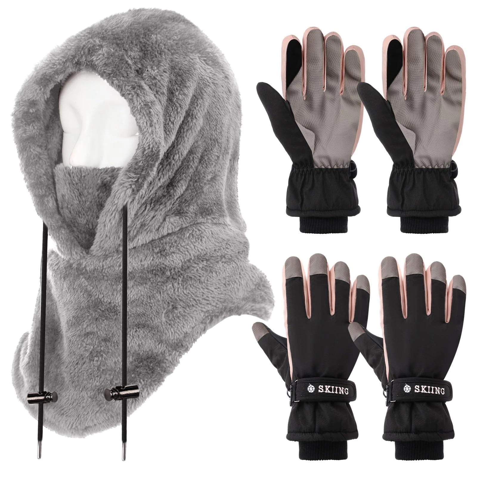 Winter Ski Mask Fleece Balaclava Hood with Touchscreen Ski Gloves Windproof 3...
Opens in a new wind