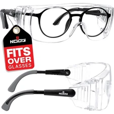 Safety Glasses Over Eyeglasses — Fog and Scratch-Resistant Over Glasses Safet...