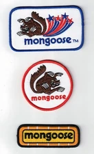 (3) Mongoose Bicycles Embroidered Iron / Sew-On Patches