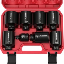Sae Deep Impact Socket Set 8-piece 12-inch Drive Wheel Axle Nut Wrench Large